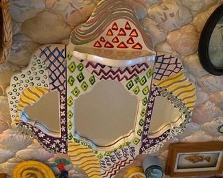 Wooden mirror and Shelf