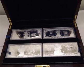 Silver note set. $1-100,000 notes
