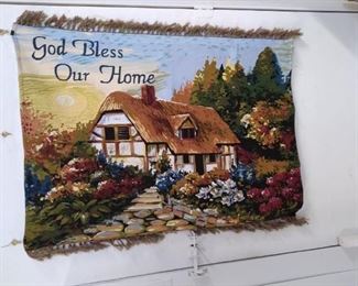 God bless our home throw