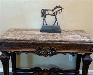 Entry Cherry Table with Marble top!  This sale has alot of high end decor too!