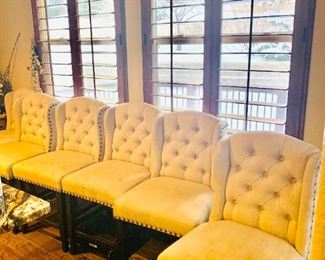 Tufted bar stools