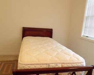 mahogany twin bed, nice mattresses