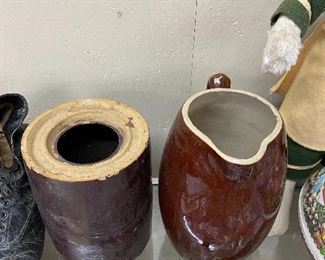 Stoneware Storage Jar and Pitcher