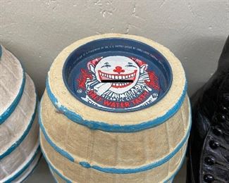 Salt Water Taffy Container with Tin Litho Clown Lid
