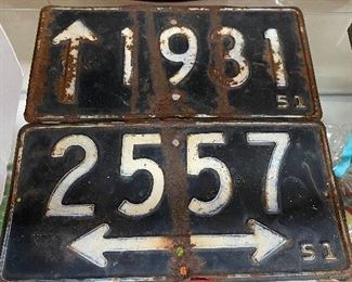 Two 1950's Directional Signs