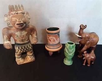 Pottery and wood decor