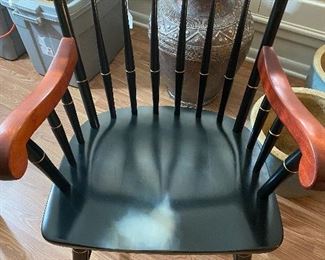 Vanderbilt University  logo chair, Captain chair desk style hand  crafted maple , varnish has worn off front part of seat, priced accordingly at $150