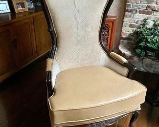 Catarina’s of Boerne custom made chair of leather and hide, perfect for office, ranch house or living room. $650