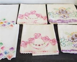 3 Pair of Embroidered/Crotched Pillowcases