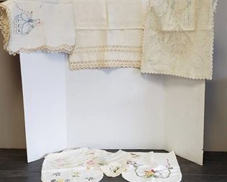 3 Table Runner~ Various Styles and Assorted Embroidered Linens ~ some of the linens may have small stains or holes