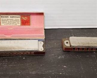 2 M. Horner Harmonicas ~ Both made in Germany: ECHO (has box) & MARINE BAND