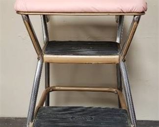 Vintage Cosco Step Stool w/Pink Seat ~ 17 x 16 x 34 in. tall