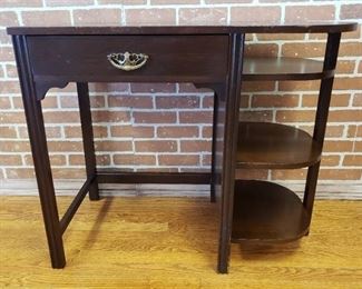 Vintage Wood Desk w/Exposed Shelves ~ 36 x 18 x 30 in. tall