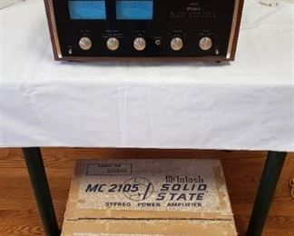 McIntosh MC 2105 Solid State Power Amplifier in Walnut Wood Panloc System Cabinet w/Original Shipping Box and Manuals