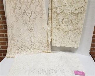 3 Large Rectangular Lace Table Clothes (one in Box)
