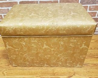 Gold Vinyl Covered Flip Top Chest ~ 24 x 15 x 16.5 in. tall