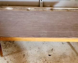 Mid Century Modern coffee table with unique wood grain reversed ends (pegged)