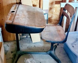 1 of 2 Vintage school desk