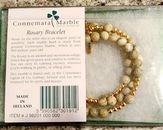 1 of 2 Connemara Marble Rosary bracelet. Made in Ireland.