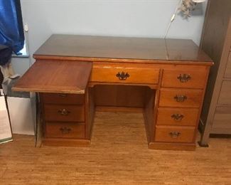 Solid wood  7 drawer office desk 