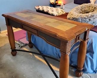 Sofa table with tile 