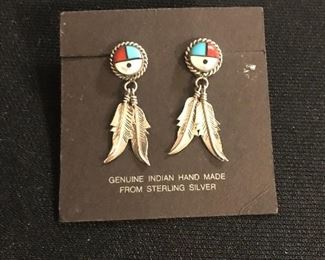 Sterling feather earrings 