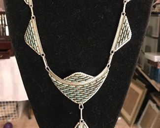 Beautiful Turquoise sterling necklace 