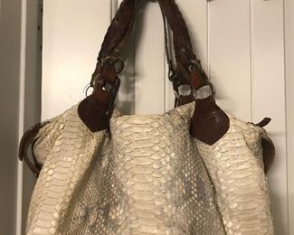 Python leather designer purse