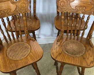 Four Country Farmhouse Style Swivel Chairs