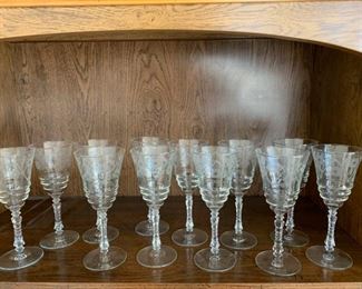 Twelve Decorative Wine Glasses