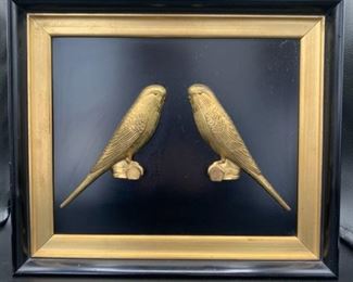 Two Brass Birds in Frame