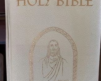 White Bible Copyright and Leather Bound Book of Psalms