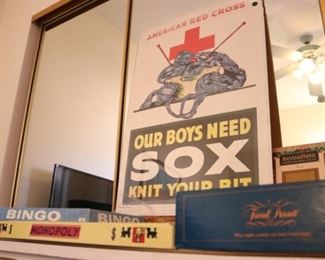 Vintage sign and games