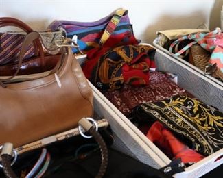 Designer purses and scarves