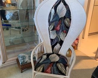 Wicker high back chair