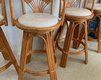 Rattan bar stools 