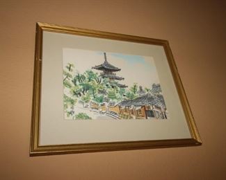 $50. Asian watercolor.