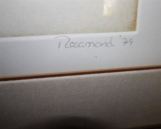 $400. 1979 Rosamond signed lithograph "Crescendo"
