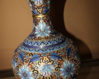 $100. Cloissonne vase.