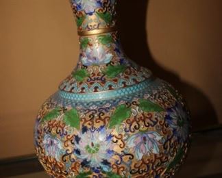 $100. Cloissonne vase.