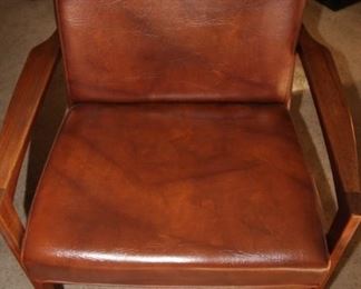 $100. Single leather side chair.
