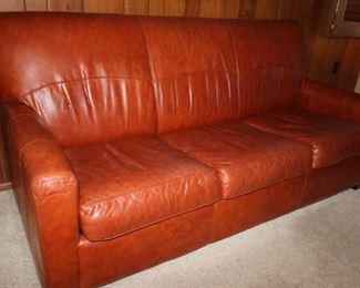 $350. Leather sleeper sofa, queen size 