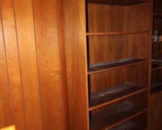 $200 each. One of two tall teak bookcases 7 feet tall.