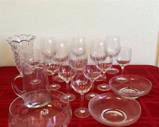Glass Wine Glasses and Bowls