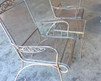 Wrought Iron Patio Side Table Chairs