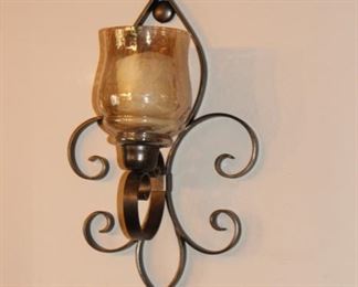 Wrought iron and recycled glass lantern