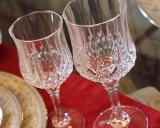 Lead crystal wine glasses