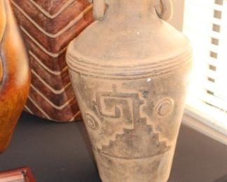 Heavy concrete Southwestern vase