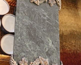Silver art marble tray
