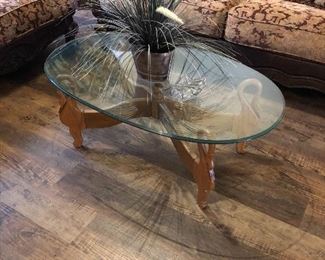 Very cool wooden swan coffee table
$100